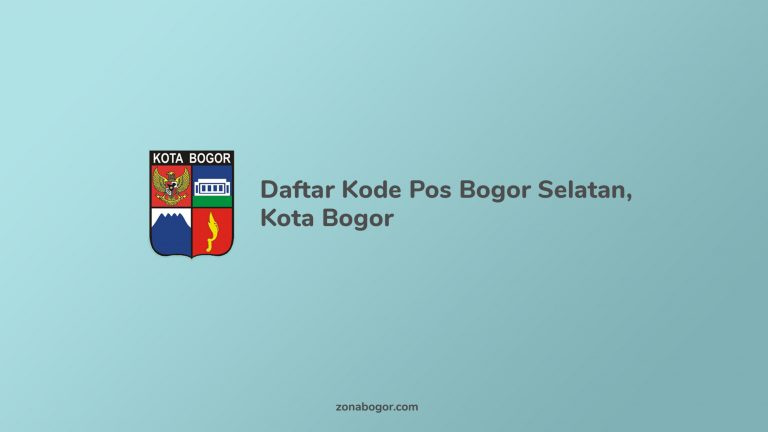 Daftar Kode Pos Bogor Selatan, Kota bogor