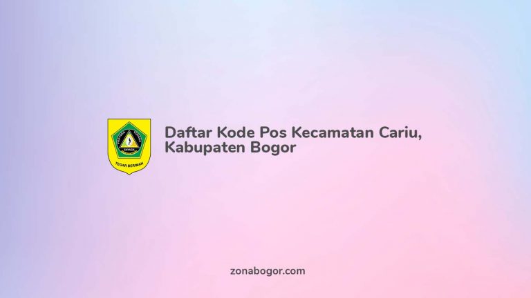 Daftar Kode Pos Kecamatan Cariu, kabupaten Bogor